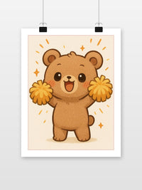 Baby Bear Cheer poster met witte rand