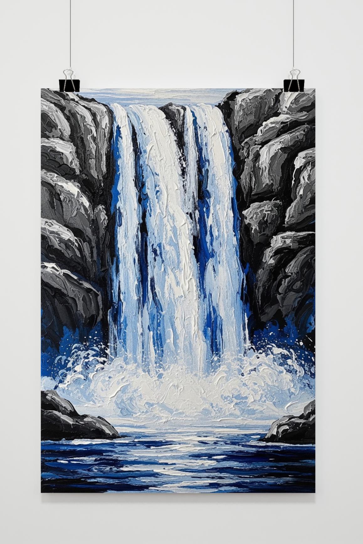 Waterfall Aquarel in an interior