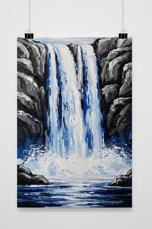 Waterfall Aquarel Poster
