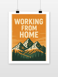 Working From Home poster met witte rand