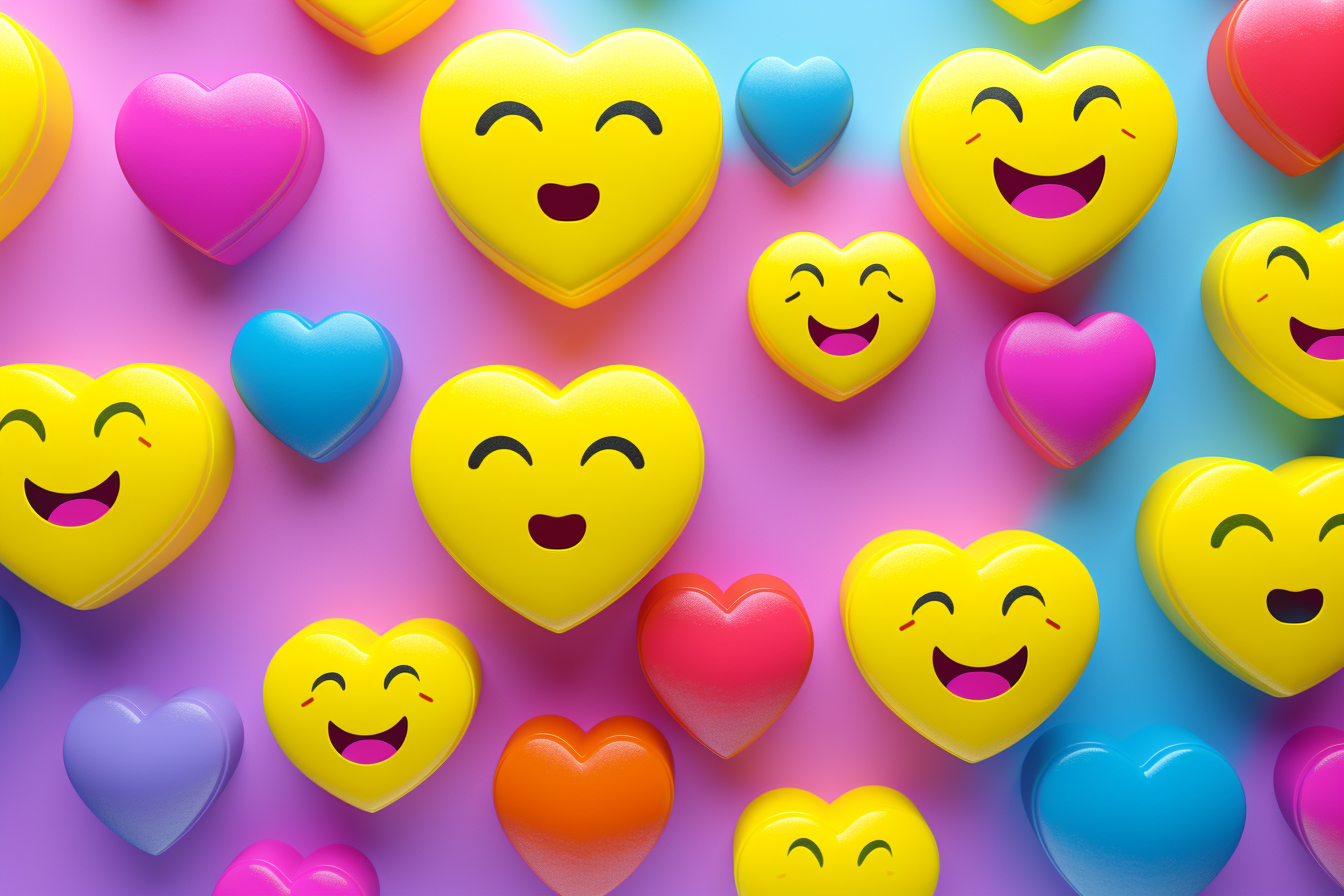 Póster Corazones Smileys Ojos de 25 Artstreet