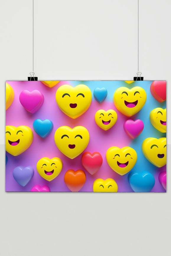 Herzchen Smileys Augen Poster