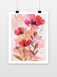 Poppy Flowers Acuarela en un interior (7)