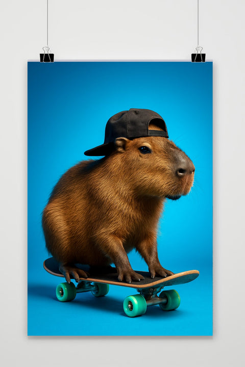 Affiche Capibara Skateboard