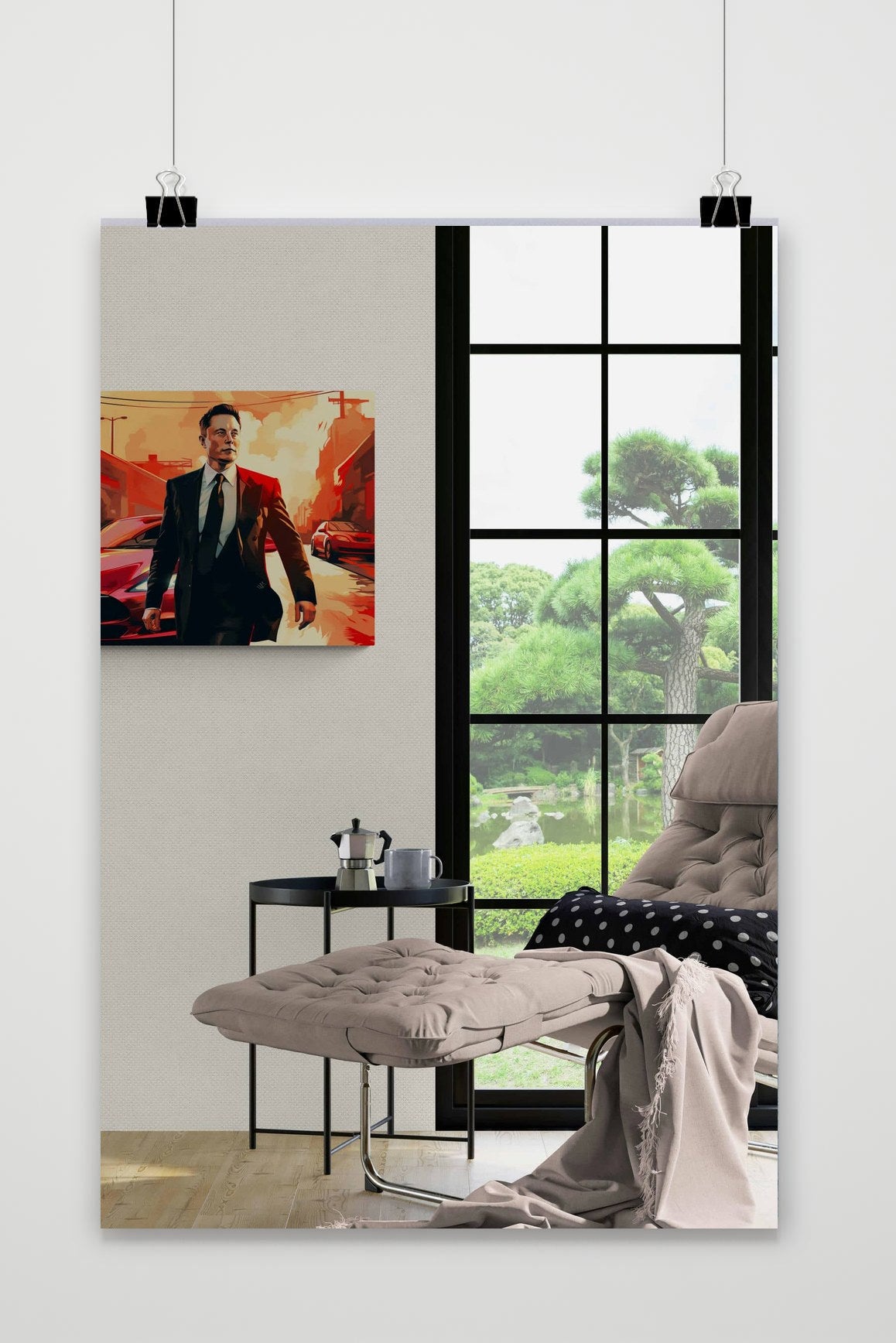 Póster Elon Musk Tesla de 25 Artstreet