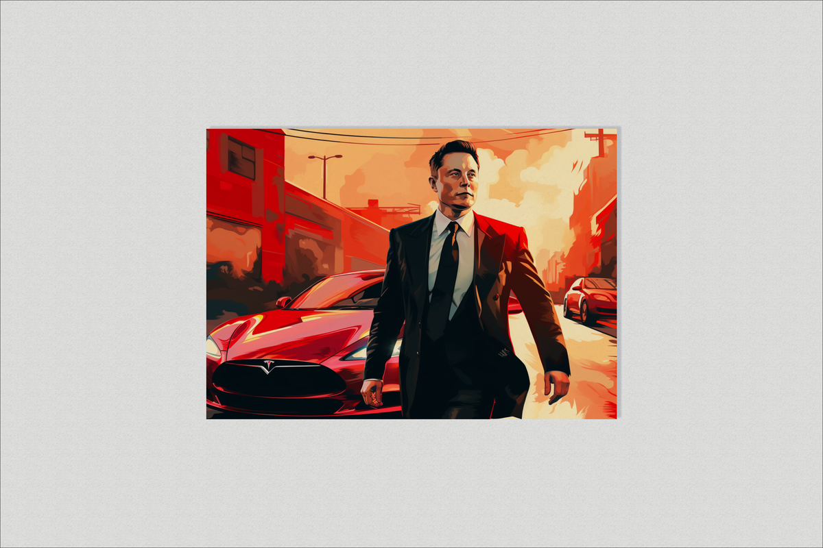 Elon Musk Tesla en un interior