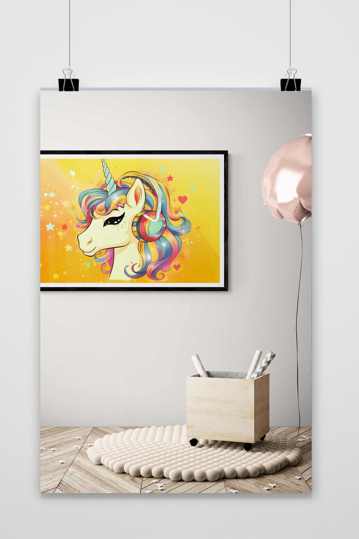 Póster Unicornio con Auriculares de 25 Artstreet