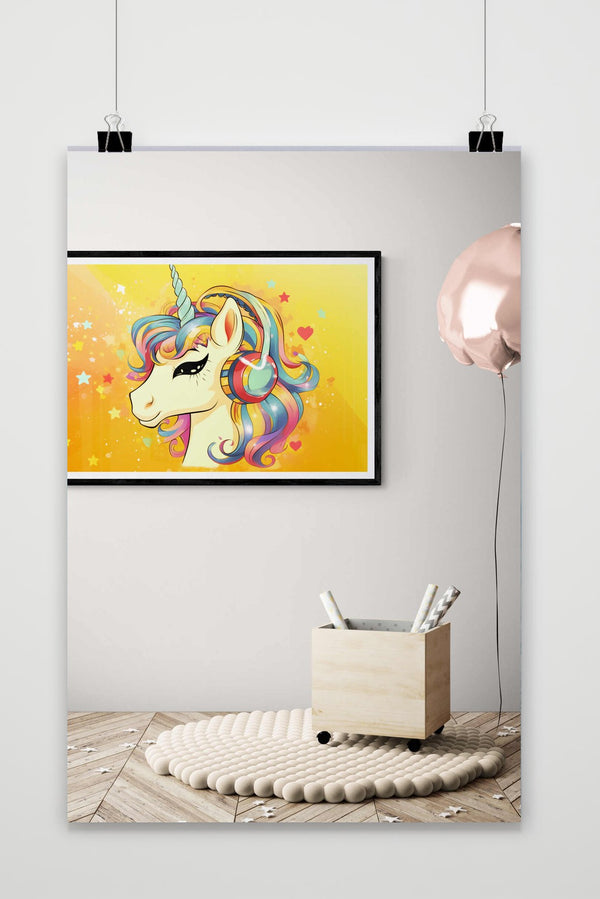 Affiche Licorne avec Casque
