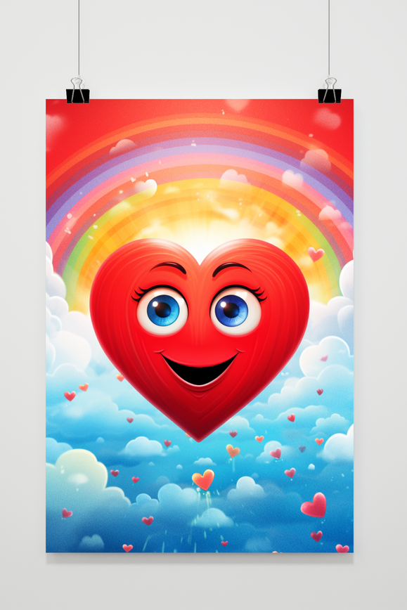 Affiche Cœur Grands Yeux