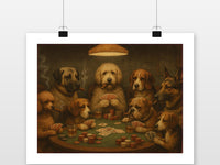 Dogs Poker poster met witte rand