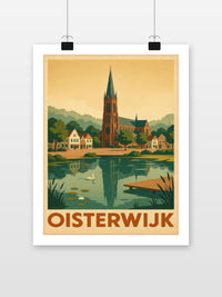 Oisterwijk Vintage poster met witte rand