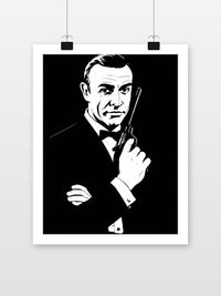 James Bond Sean Connery Black &amp; White in an interior (7)