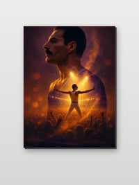 Queen Freddie Mercury op aluminium dibond