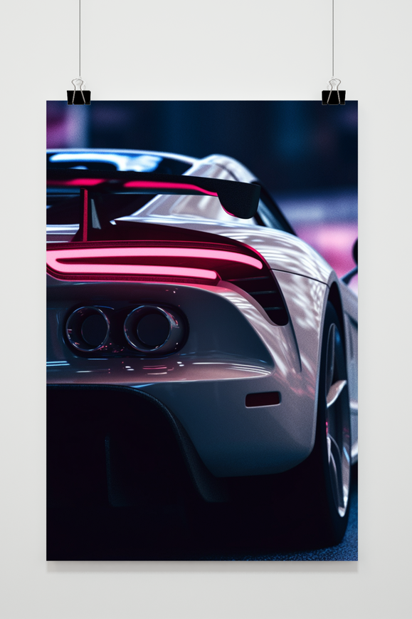 Póster Coche Deportivo Trasera