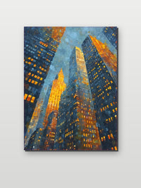 New Yorlk Buildings Watercolor in an interior (6)