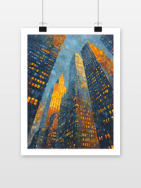 New Yorlk Buildings Watercolor in an interior (7)
