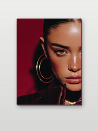 Woman Half Face op aluminium dibond