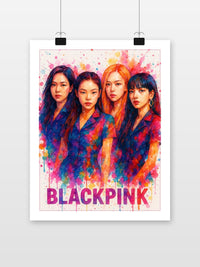 BLACKPINK Aquarel poster met witte rand