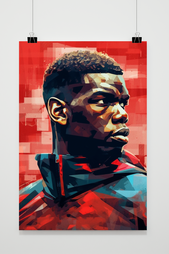 Póster Paul Pogba Rojo de 25 Artstreet