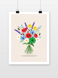 Flowers Minimalist poster met witte rand