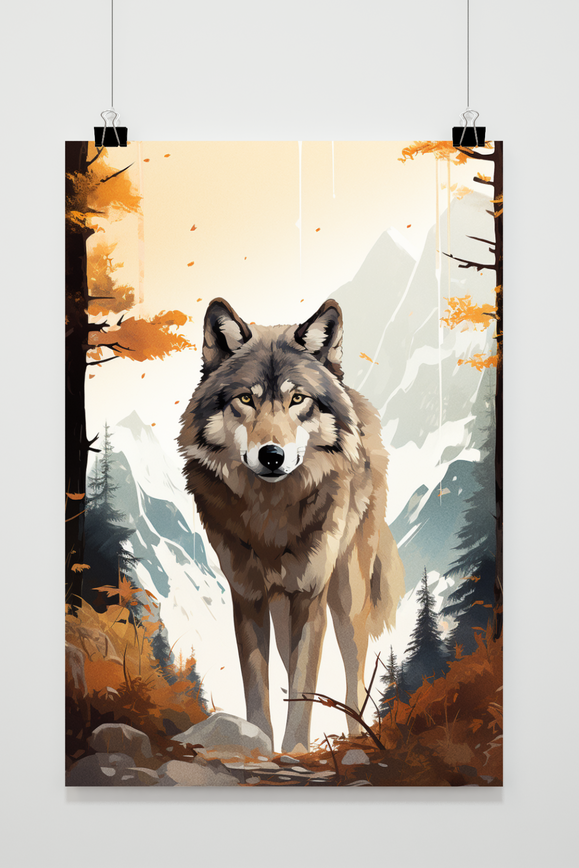 Póster Lobo Bosque de 25 Artstreet