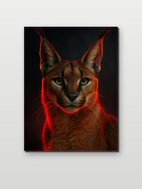 Caracal Wild Cat op aluminium dibond