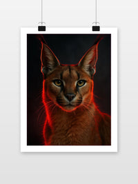 Caracal Wild Cat poster met witte rand