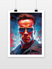 Arnold Terminator poster met witte rand