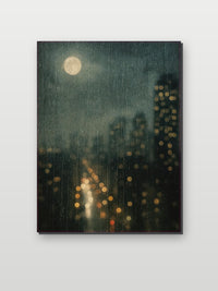 Raindrops Window Night op aluminium dibond