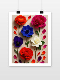 Flowers poster met witte rand
