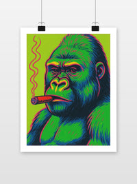 Gorilla Cigar poster met witte rand