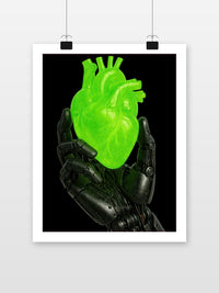 Heart Robot poster met witte rand