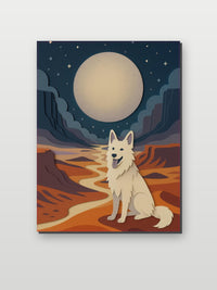 Papercraft Wolf Landscape op aluminium dibond