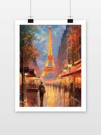 Paris Waterverf poster met witte rand