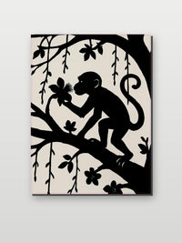 Monkey Silhouette op aluminium dibond