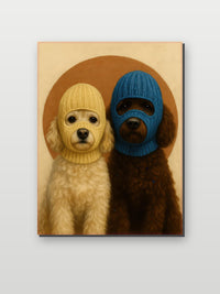 Poodle Dogs Mask op aluminium dibond
