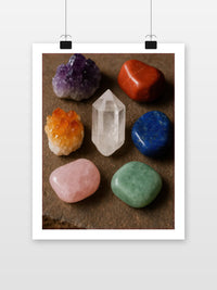 Crystals Gemstones poster met witte rand