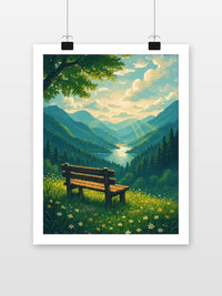 Landscape Pixel poster met witte rand