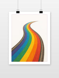 Rainbow Road poster met witte rand