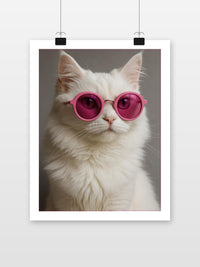 Persian Cat Sunglasses poster met witte rand