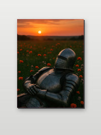 Knight Armor Flower Field op aluminium dibond
