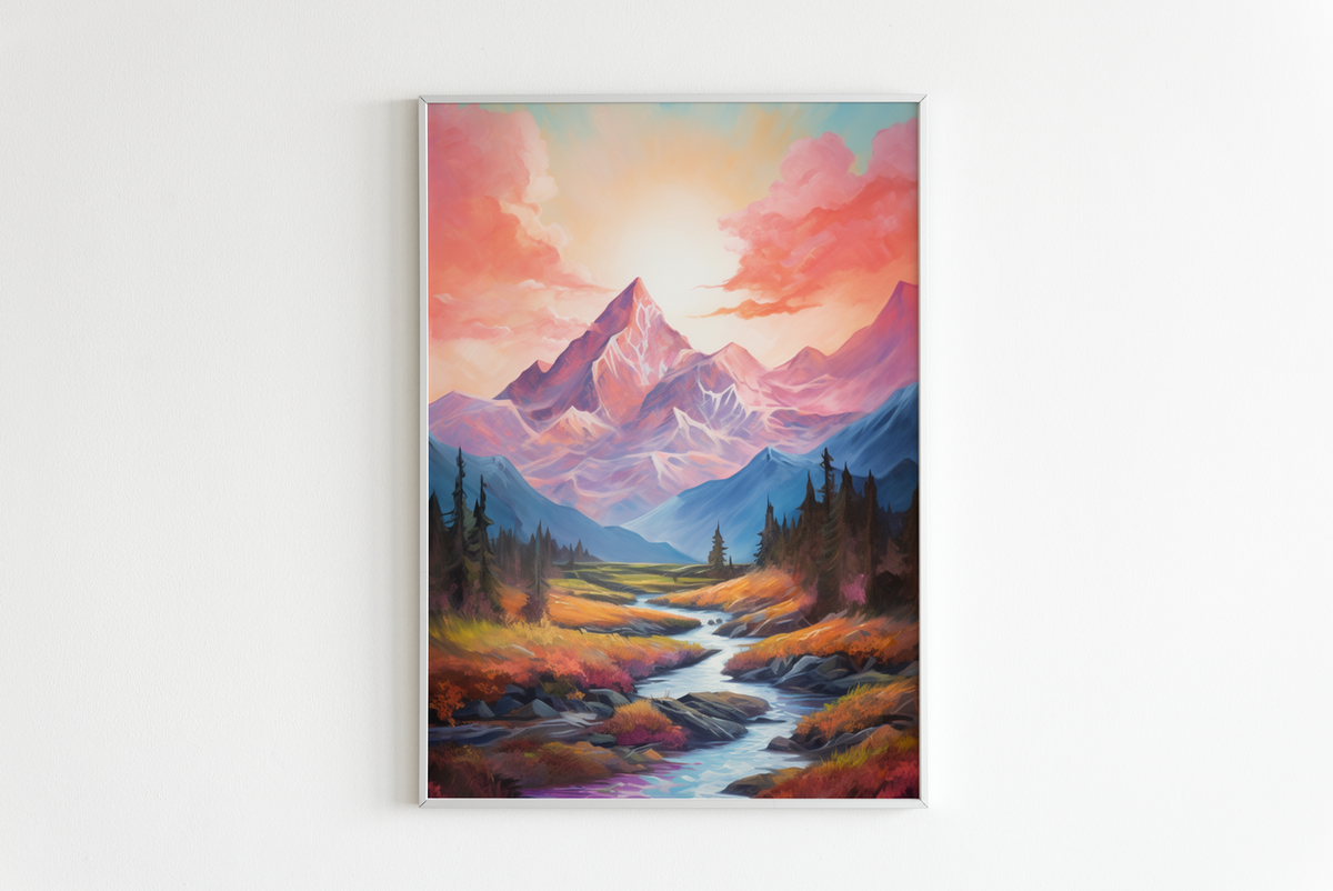 Berglandschap en un interior