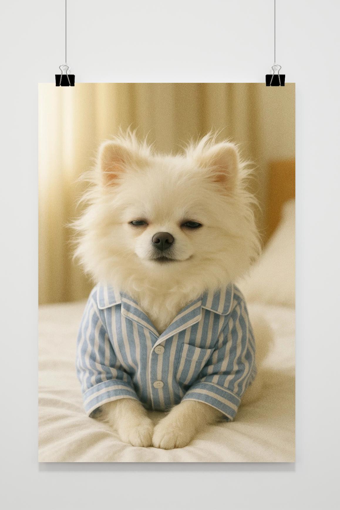Póster Pomeranian Dog Pajamas Sleepy de 25 Artstreet