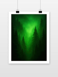Green Forest Mystical poster met witte rand