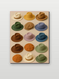 Hats Fashion Fedora Beret Stylish op aluminium dibond