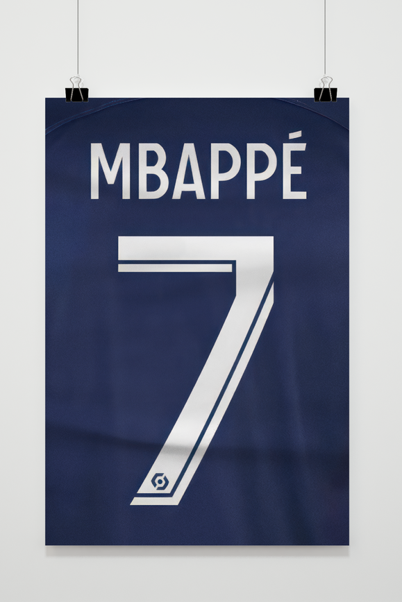 Póster Kylian Mbappe Dorsal de 25 Artstreet