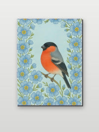 Bullfinch Bird Flowers im Interieur (6)