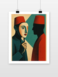 Mask Man Symbolism poster met witte rand