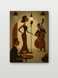 Jazz Band Music Retro op aluminium dibond