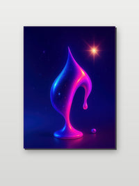 Fluid Art Neon Glowing Cosmic op aluminium dibond
